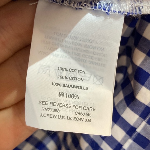 J. Crew Off the Shoulder Top in Blue Gingham - Picture 6 of 6